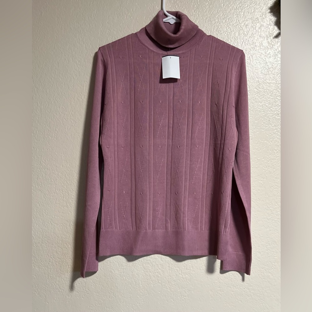 SELECT +TREND SWEATER DRESS Blush Turtleneck Size Medium
